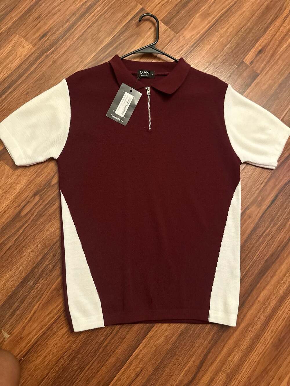 boohooMAN Short Sleeve Colour Block Knitted Polo